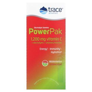Вітамін C + електроліти + мультивітаміни Trace Minerals (Power Pak Watermelon) Кавун 30 саше
