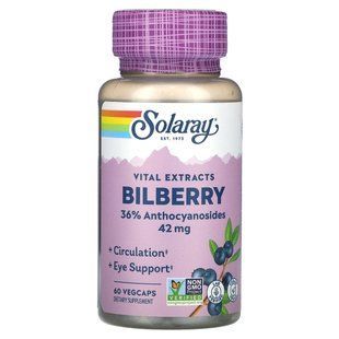 Solaray, Vital Extract, Bilberry, 42 mg, 60 VegCaps купить в Киеве и Украине