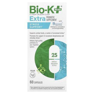 Пробиотик для поддержки при стрессе с Sensoril Bio-K+ (Stress Relief Probiotic Supplement with Sensoril) 60 капсул купить в Киеве и Украине