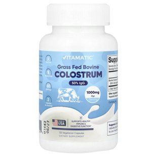 Vitamatic, Grass Fed Bovine Colostrum, 120 Vegetarian Capsules (500 mg per Capsule) купить в Киеве и Украине