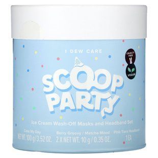 I Dew Care, Scoop Party, Ice Cream Wash-Off Masks and Headband Set, 4 Piece Set купить в Киеве и Украине