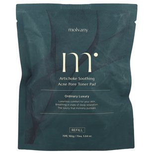 Molvany, Artichoke Soothing Acne Pore Toner Pad, Refill , 70 Pads, 5.64 oz (160 g)