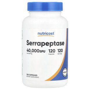 Nutricost, Serrapeptase, 40,000 SPU, 120 Capsules купить в Киеве и Украине
