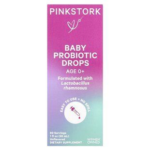 Pink Stork, Детские пробиотические капли, для детей от 0 лет, без добавок, 30 мл (1 жидк. Унция) купить в Киеве и Украине