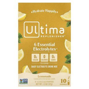 Ultima Replenisher, 6 Essential Electrolytes, Daily Electrolyte Drink Mix, Lemonade, 10 Stickpacks, 0.13 oz (3.7 g) Each купить в Киеве и Украине