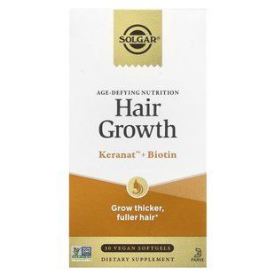Solgar, Age-Defying Nutrition, Hair Growth, 30 Vegan Softgels купить в Киеве и Украине