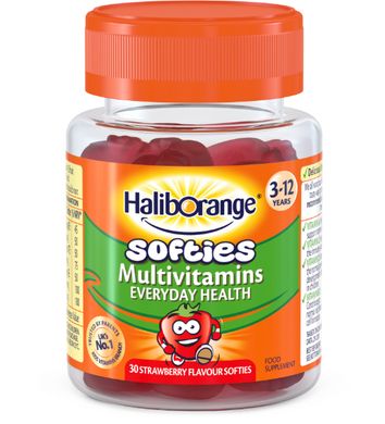 Мультивітаміни для дітей полуниці Haliborange (Kids Multivitamin STR) 30 жувальних цукерок
