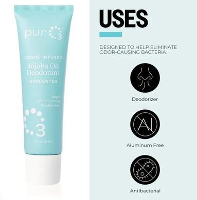 PurO3 Ozonated Oil Roll-On Deodorant Jojoba (79 ml)