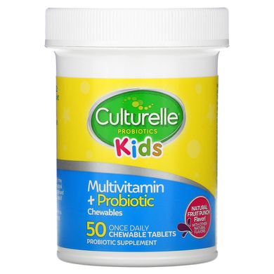Детские мультивитамины с пробиотиками, фруктовый пунш, Culturelle, 50 Жевательные таблетки купить в Киеве и Украине