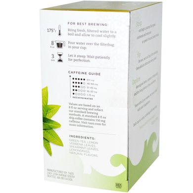 Дзен, зелений чай, Tazo Teas, 20 чайних пакетиків з фільтром, 15 унцій (43 г)