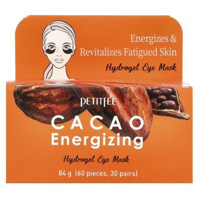 Petitfee, Енергетична гідрогелева маска для очей з какао, 30 пар/60 штук, 84 г