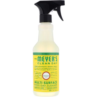 Засіб для очищення різного роду поверхонь, із запахом жимолості, Mrs Meyers Clean Day, 16 рідких унцій (473 мл)
