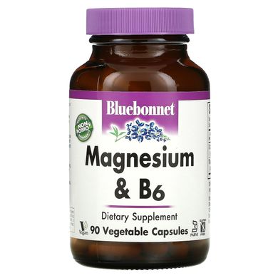 Магній плюс B6 Bluebonnet Nutrition (Magnesium plus B6) 90 капсул