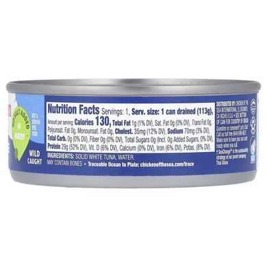 Chicken of the Sea, Albacore, Premium Tuna In Water, No Salt Added, 5 oz (142 g) купить в Киеве и Украине