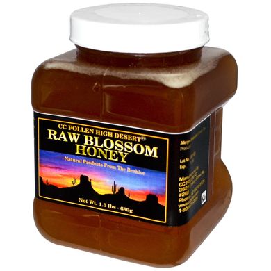 Необроблений квітковий мед C.C. Pollen (Raw Blossom Honey) 680 г
