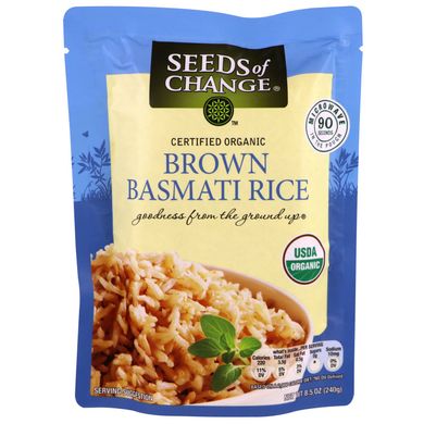 Органічний коричневий рис басматі, Seeds of Change, 8,5 унцій (240 г)