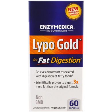 Lypo Gold, для усвоения жиров, Enzymedica, 60 капсул купить в Киеве и Украине