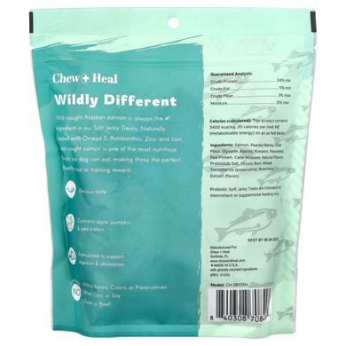 Chew + Heal, Probiotic Soft Jerky Treats, For Dogs, Salmon, 12 oz (340 g)