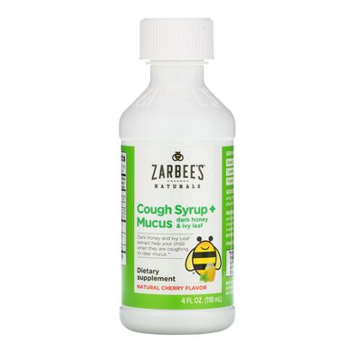 Сироп від кашлю для дітей від 1 року смак вишні Zarbee's (Cough Syrup + Mucus) 118 мл