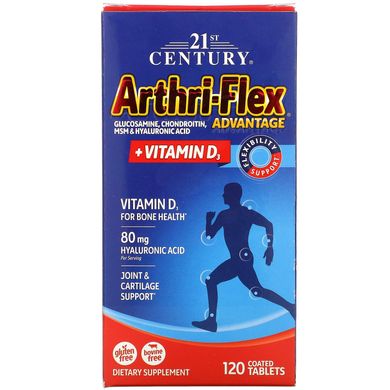 Arthri-Flex Advantage + вітамін D3, 21st Century, 120 таблеток з ентеросолюбільним покриттям