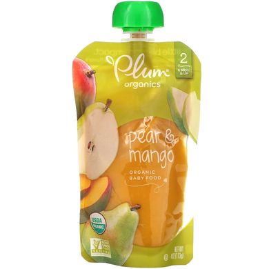 Дитяче пюре з манго і груші Plum Organics (Pear Mango) 133 г