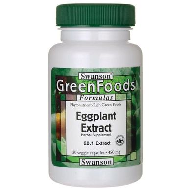 Екстракт баклажана 20: 1, Eggplant Extract 20: 1, Swanson, 450 мг, 30 капсул