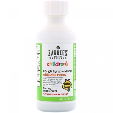 Cough syrup for children from 1 year cherry flavor Zarbees (Cough Syrup + Mucus) 118 ml