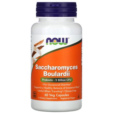 Сахароміцети Буларді Now Foods (Saccharomyces Boulardii) 60 рослинних капсул