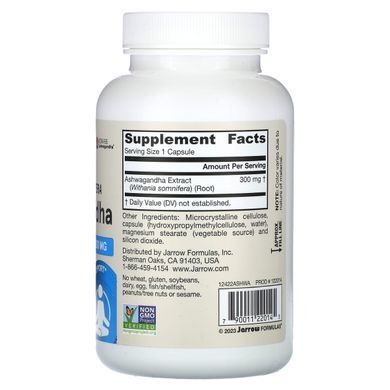 Ашваганда Jarrow Formulas (Ashwagandha) 300 мг 120 рослинних капсул
