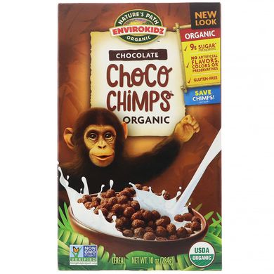 Органічний сухий сніданок, шоколад, Envirokidz, Choco Chimps, Nature's Path, 284 г