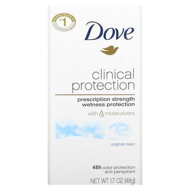 Дезодорант-антиперспірант Prescription Strength, аромат &laquo;Оригінальний&raquo;, Clinical Protection, Dove, 48 г