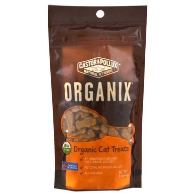 Organix, органічне ласощі для кішок, з ароматом органічної курки, Castor & Pollux, 2 унції (60 г)
