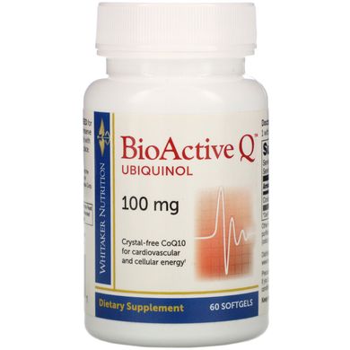 Убіхінол, BioActive Q Ubiquinol, Dr. Whitaker, 100 мг, 60 м'яких капсул
