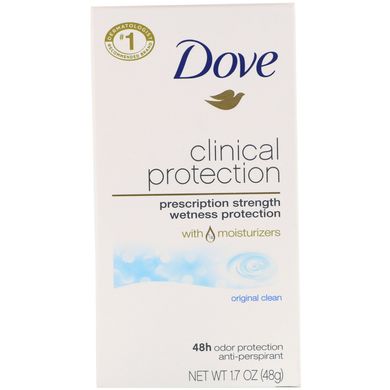 Дезодорант-антиперспірант Prescription Strength, аромат «Оригінальний», Clinical Protection, Dove, 48 г