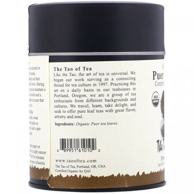 Органический пуэр точа, сжатый чай пуэр, The Tao of Tea, 4,0 унции (115 г) купить в Киеве и Украине