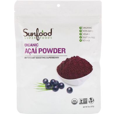 Порошок з амазонської асаї Sunfood (Amazon Acai Powder) 227 г
