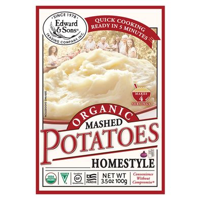 Органічне картопляне пюре Organic Mashed Potatoes, домашня кухня, Edward & Sons, 100 г