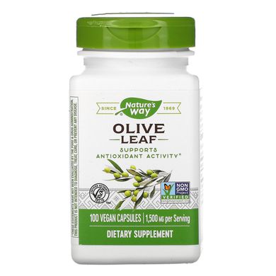 Листя оливи Nature's Way (Olive Leaf) 500 мг 100 капсул