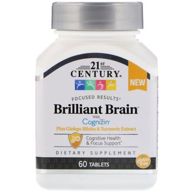 Витамины для мозга, блестящий мозг, Brilliant Brain, 21st Century, 60 таблеток купить в Киеве и Украине