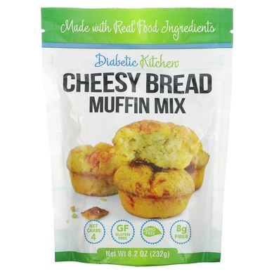 Хлібна суміш для маффінів із сиром Diabetic Kitchen (Cheesy Bread Muffin Mix) 232 г