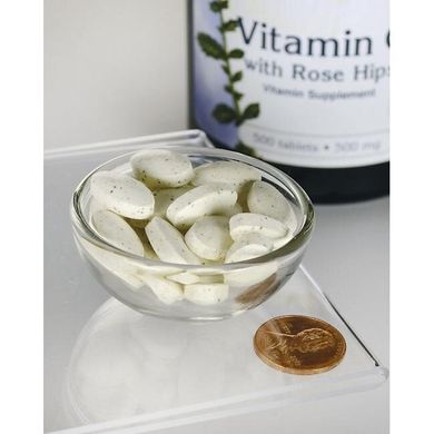 Вітамін С з шипшиною, Vitamin C with Rose Hips, Swanson, 500 мг, 500 капсул