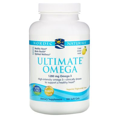 Риб'ячий жир Омега-3 Nordic Naturals (Ultimate Omega-3) 1280 мг 180 капсул зі смаком лимона
