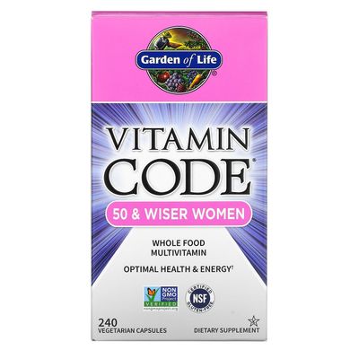 Вітаміни для жінок 50+ Garden of Life (Raw One) 240 капсул