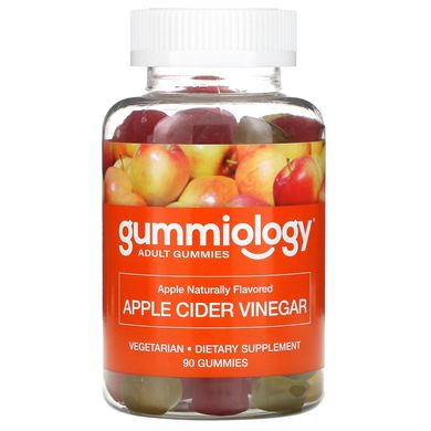 Жувальні цукерки з яблучним оцтом для дорослих Gummiology (Adult Apple Cider Vinegar Gummies Natural Apple Flavor) 90 вегетаріанських жувальних цукерок