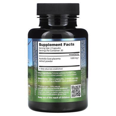 Goat Placenta, Dragon Herbs, 500 mg, 60 capsules