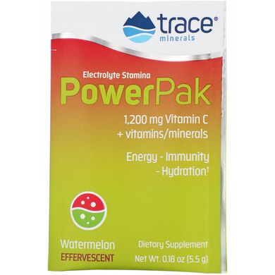 Електроліти Trace Minerals Research (Electrolyte Stamina Power Pak) 30 пакетиків зі смаком кавуна