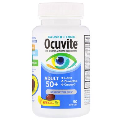 Витаминная и минеральная добавка для глаз Bausch & Lomb (Ocuvite) 50 капсул купить в Киеве и Украине