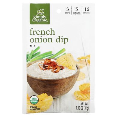 Смесь для французского лукового соуса, Simply Organic, 12 пакетиков по 31 г купить в Киеве и Украине