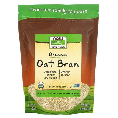 Органічні вівсяні висівки Now Foods (Oat Bran) 397 г