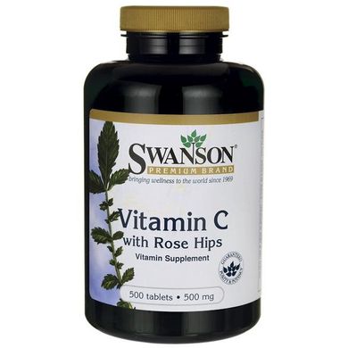 Вітамін С з шипшиною, Vitamin C with Rose Hips, Swanson, 500 мг, 500 капсул